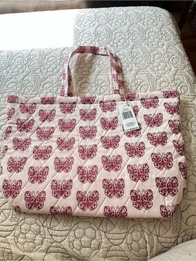 Vera Bradley Pink Quilted Butterfly Tote